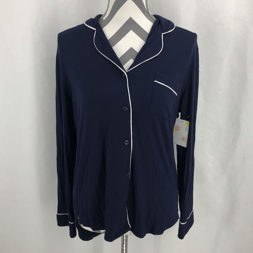 Shimera Tranquility Navy Peacoat Long Sleeve Pajama Top ONLY Small NWT